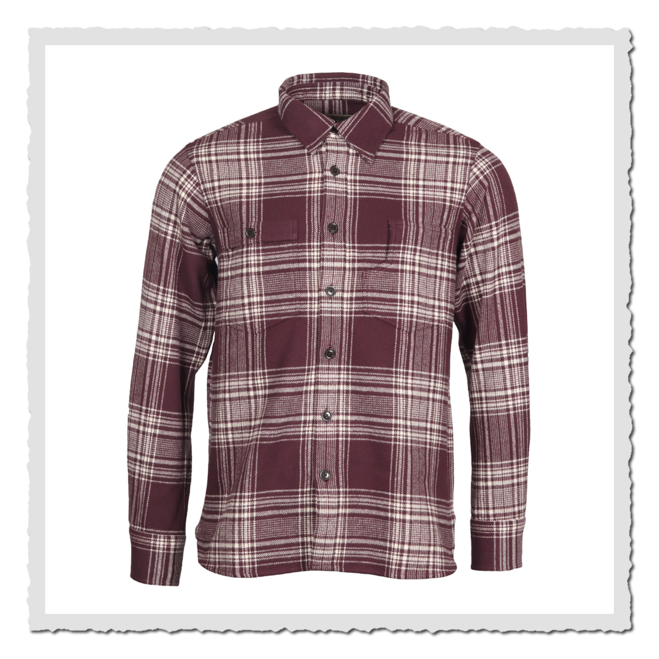 Pike Brothers 1937 Roamer Shirt Livingston Bordeaux - kariertes Workwearhemd in bordeux und weiss